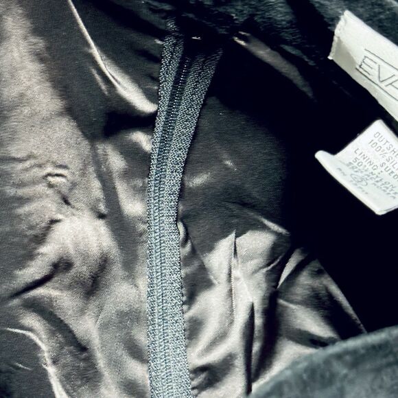 Vintage Black Silky Pig Suede Leather Lined Wide Leg Gaucho Pants Evan Davies 4 - Picture 5 of 6